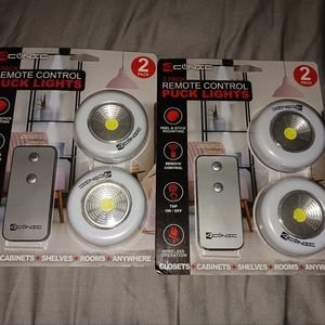 NEW! 2 PACKS OF PUCK LIGHTS W/ REMOTE CONTROL (4 TOTAL)